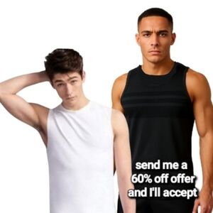 Merona Performance Muscle Tank Tops Bundle Black White Small 1 Each